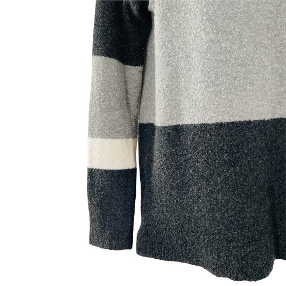 LOFT Gray Color Block Scoop Neck Long Sleeve Pullover Sweater S - Picture 4 of 10